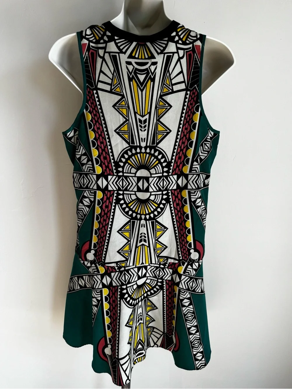 Bar III Sleeveless High-Low Dress in White, Teal & Yellow